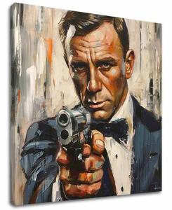 Tablou de perete JAMES BOND - Eleganță periculoasă | finisată de mâna artistului - 60x60 cm