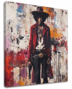 Tablou de perete JIMI HENDRIX - Vestul sălbatic în acrilic | finisată de mâna artistului - 60x60 cm