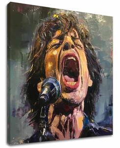 Tablou de perete MICK JAGGER - Legenda pe scenă | finisată de mâna artistului - 60x60 cm