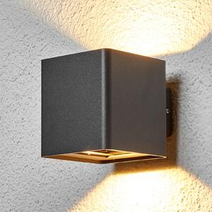 Lucande LED lampă de perete pentru exterior Aaron, antracit, IP54, sus/jos, Negru, Metal, Modern, Priză de perete sus / jos