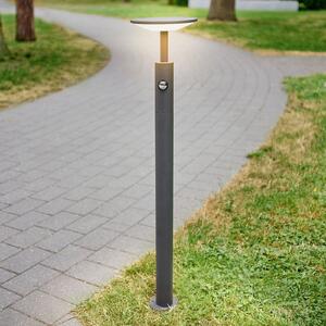 Lucande Fenia bornă luminoasă LED, 100 cm, senzor, IP54, antracit, Negru, Aluminiu, Modern
