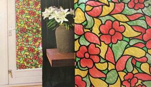 Folie pentru sticlă flori colorate – lățime 45 cm