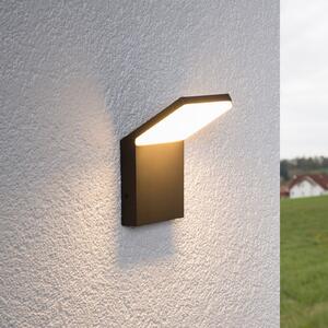 Lucande LED lampă de perete pentru exterior Nevio, 17 cm, antracit, aluminiu, Negru, Metal, Modern