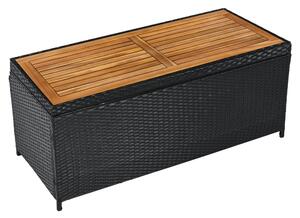 KONDELA Cutie/bancă de depozitare pentru grădină, negru/natural/crem, BEMUS
