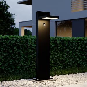Lucande Bornă luminoasă LED Silvan, antracit, 65 cm, cu senzor, Negru, Aluminiu, Modern