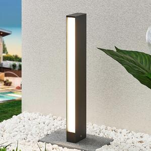 Lucande LED bornă luminoasă Lirka, gri închis, metal, 60 cm, Gri, Aluminiu, Modern