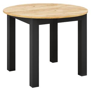 KONDELA Masă de sufragerie extensibilă, stejar craft auriu/negru, 103-142x76 cm, HARRY