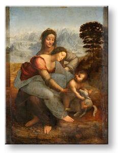 Tablou canvas Leonardo da Vinci - Sfânta Familie cu Sfânta Ana - 30x50 cm