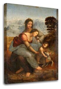 Tablou canvas Leonardo da Vinci - Sfânta Familie cu Sfânta Ana - 30x50 cm