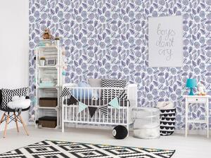 Tapet vlies de lux frunze violet