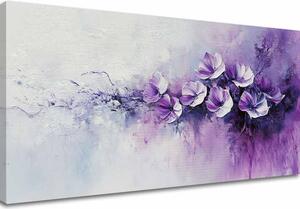 Tablou de perete poezie violet | finisată de mâna artistului - 40x80 cm
