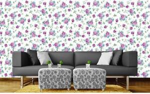 Tapet vlies de lux motiv floral mov