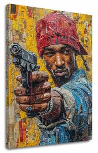 Tablou de perete TUPAC SHAKUR - Gangster rap | finisată de mâna artistului - 60x90 cm