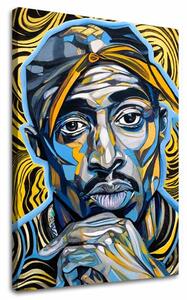 Tablou de perete Tupac Shakur - tonurile de aur ale rap-ului | finisată de mâna artistului - 60x90 cm