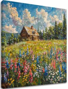 Tablou de perete de peisaj pe panza Summer at Grandma's - 60x60 cm