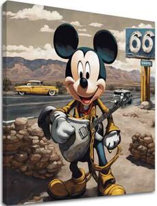 Tablou de perete de pe pânză - Mickey Mouse Country Singer - 60x60 cm