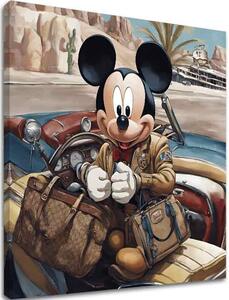 Tablou de perete de pe pânză - Mickey Mouse on Vacation - 60x60 cm