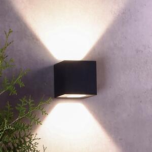Deko-Light Aplică cu LED pentru exterior Jabbah, gri închis, sus/jos, Gri, Metal, Modern, Priză de perete sus / jos