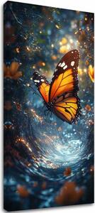 Tablou de perete fluturelui portocaliu - atmosferă magică - 50x100 cm