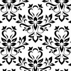 Folie autocolantă ornament alb-negru – lățime 45 cm