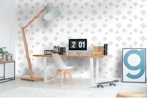 Tapet vlies de lux flori minimaliste albe
