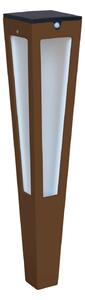 Torță LED solară Tinka cu senzor, 62 cm, corten