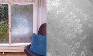 Folie statică pentru sticlă ornament floral 39-2910 - lățime 90 cm