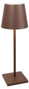 Zafferano Poldina L Desk Lampă cu acumulator IP54 corten, reglabil, Maro / Rugină, Camera de zi / sufragerie, Metal, Modern