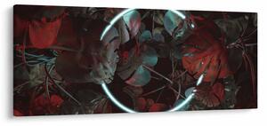 Tablou - Cerc de neon între palmieri (120x50 cm)