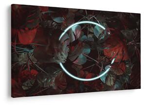 Tablou - Cerc de neon între palmieri (90x60 cm)