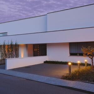 SLV Bornă luminoasă Square Pole, înălțime 90 cm, gri, oțel inoxidabil, Metalic, Oțel inoxidabil, Modern