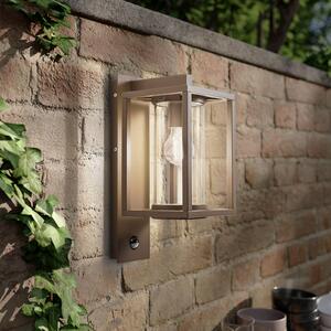 Lucande lampă de perete pentru exterior Ferda, senzor, pandantiv, maro, IP44