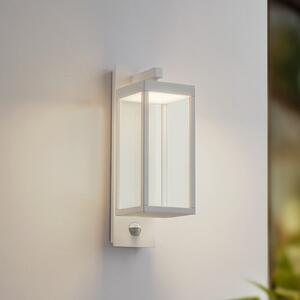 Lucande LED lampă de perete pentru exterior Ferdinand, alb, senzor, 38 cm, Alb, Aluminiu, Modern, Priză de perete sus / jos