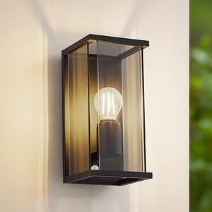 Lucande lampă de perete pentru exterior Annalea, gri fum, IP54, senzor, reglabil, Negru, Aluminiu, Modern, Priză de perete top