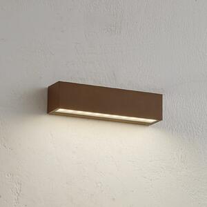 Lucande Lampa LED de exterior Lengo, 25 cm, maro, down, 3000K, Maro / Rugină, Aluminiu, Modern, Soclu de perete jos