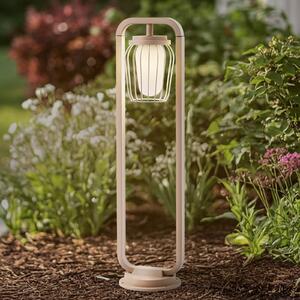 Lucande Bornă luminoasă Chandan, 90 cm, bej, metal, IP54, reglabil, Bej, Aluminiu, Modern