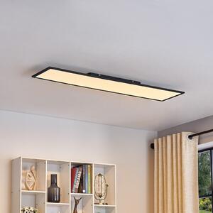 Lindby Panou LED Lamin, negru, 120cm, CCT, dimabil, telecomandă, reglabil, Negru, Camera de zi / sufragerie, Metal, Modern