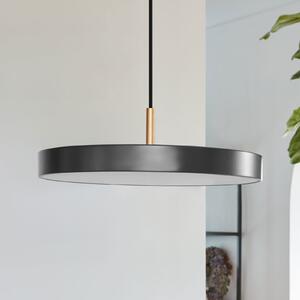 UMAGE Lampă suspendată LED Asteria Mini, antracit/alamă Ø 31 cm, reglabil, Negru, Camera de zi / sufragerie, Metal, Design