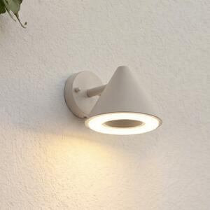 Lindby Lampa de perete pentru exterior LED Soran, gri-bej, metal, IP44, Gri, Metal, Modern
