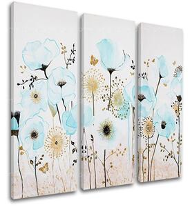 Tablou canvas FLORI 3 părți - 90x70 cm