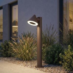 Lindby Bornă luminoasă LED Soran, maro, 60 cm, metal, IP44, Maro / Rugină, Metal, Modern