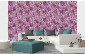 Tapet vlies de lux patchwork floral roz