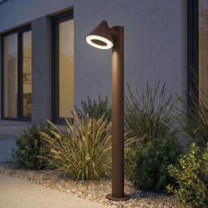 Lindby Bornă luminoasă LED Soran, maro, 100 cm, metal, IP44, Maro / Rugină, Metal, Modern