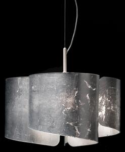 Selène Papiro, 3 lumini, argintiu, reglabil, Gri, Camera de zi / sufragerie, Metal, Design, Suspensie cu flacără unică