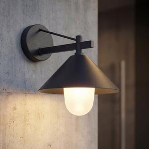 Lucande Lampa de exterior Kiyogi, negru, 31 cm, E27, IP65, reglabil, Negru, Metal, Modern