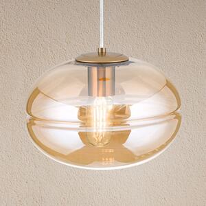 ORION Lampă susp Richard, metal alamă, sticlă chihlim, reglabil, Auriu / Alamă, Camera de zi / sufragerie, Metal, Modern