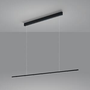 Helestra Loopy lampă susp. LED cu difuzor acril, reglabil, Negru, Camera de zi / sufragerie, Metal, Modern