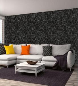 Tapet vlies de lux abstract floral negru