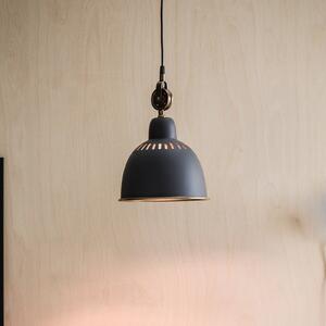 PR Home Cleveland lampă susp. 23 cm gri/alamă, reglabil, Gri, Camera de zi / sufragerie, Metal, Design industrial