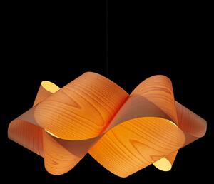 LZF LAMPS Swirl suspendată, cablu negru Ø 54cm fag natur, reglabil, Lemn, Camera de zi / sufragerie, Lemn, Design